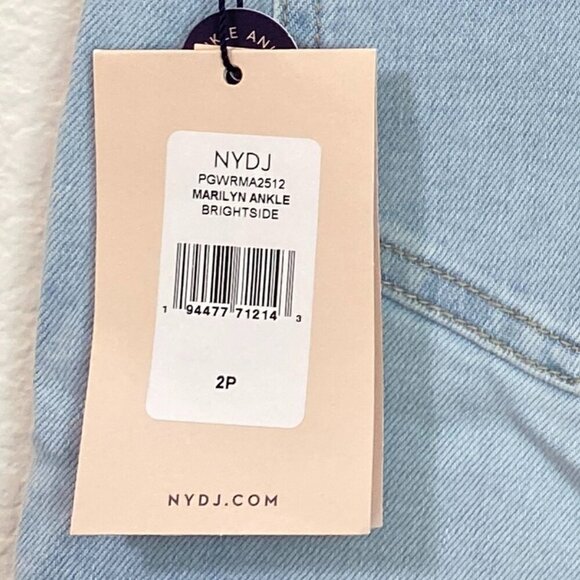 NYDJ Marilyn Straight Ankle Jeans in Brightside Size 2P NWT - Picture 4 of 7